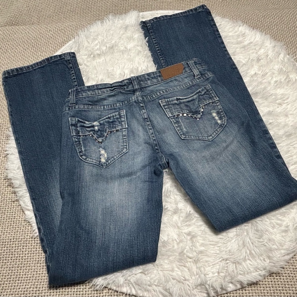 VGoss boot cut factory distressed jeans